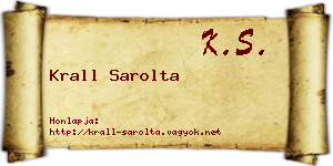 Krall Sarolta névjegykártya