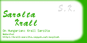 sarolta krall business card